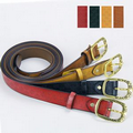 Full Size Debossed Leather Waist Belts with Metal Buckle
